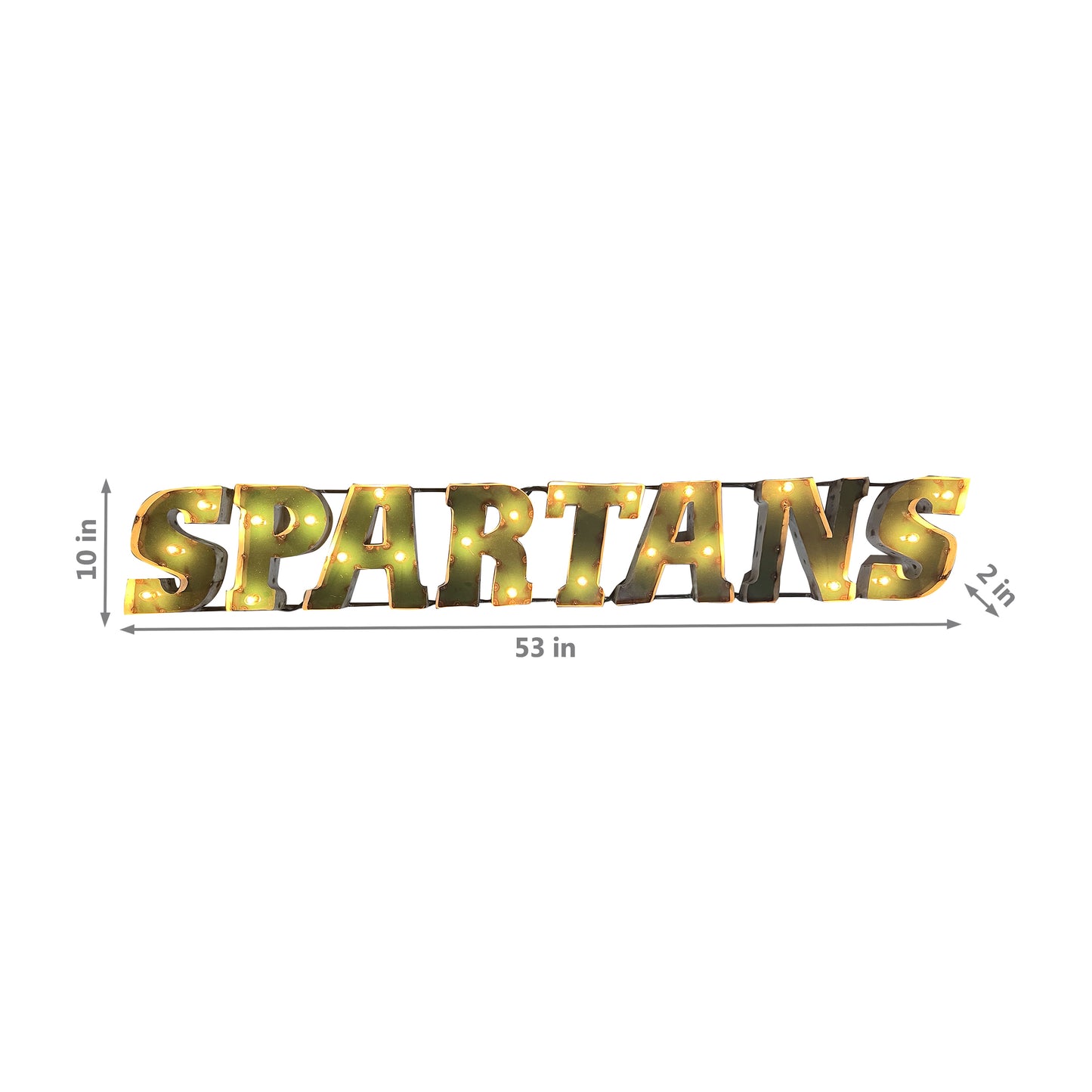 Michigan State Spartans lighted metal retro sign
