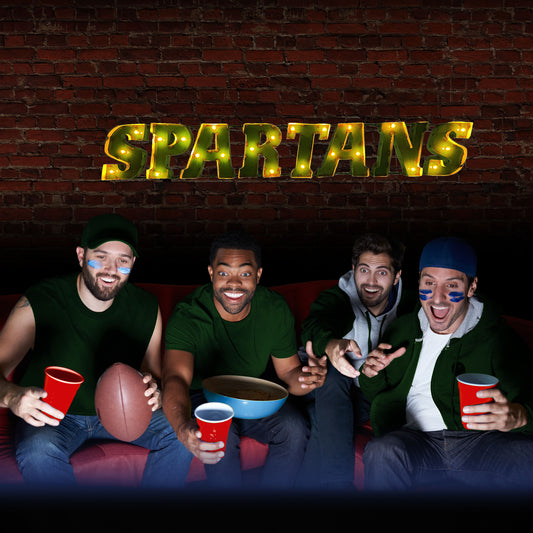 Michigan State Spartans lighted metal man cave sign