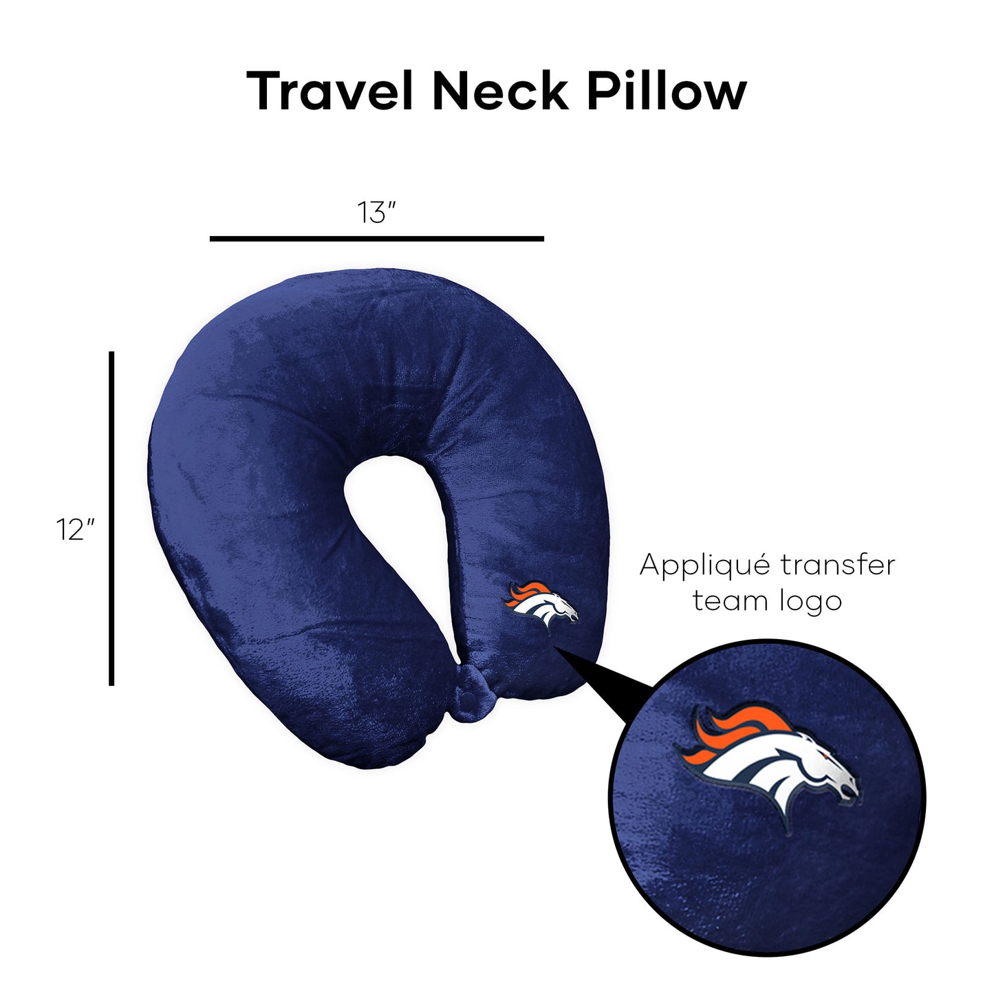 Denver Broncos Travel Roll Pillow Dimensions
