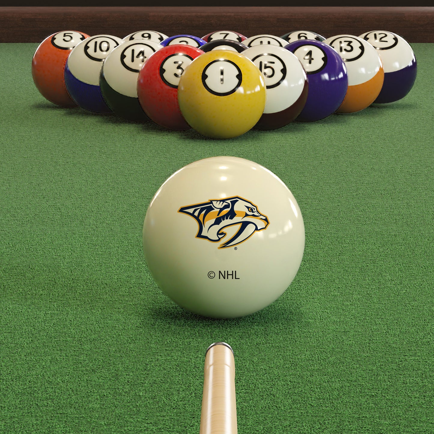 Nashville Predators logo pool ball set