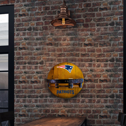 New England Patriots whiskey barrel shelf lifestyle
