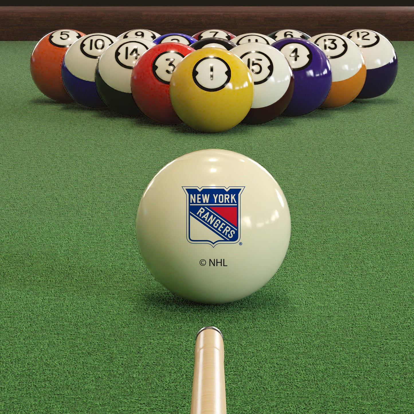 New York Rangers logo pool ball set