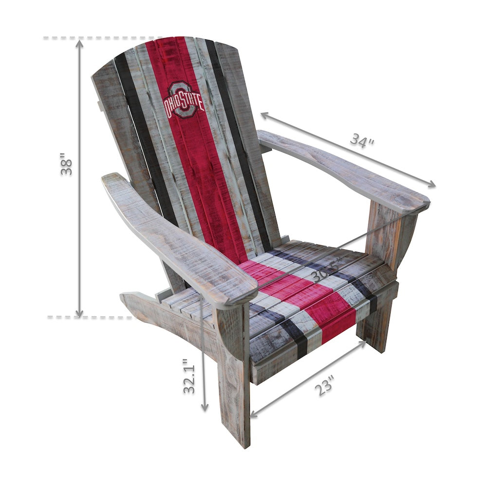 Ohio State Buckeyes Adirondack Chair Dimensions