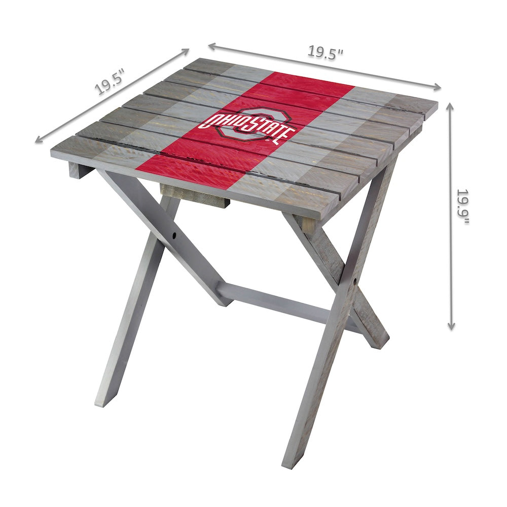 Ohio State Buckeyes Adirondack Table Dimensions