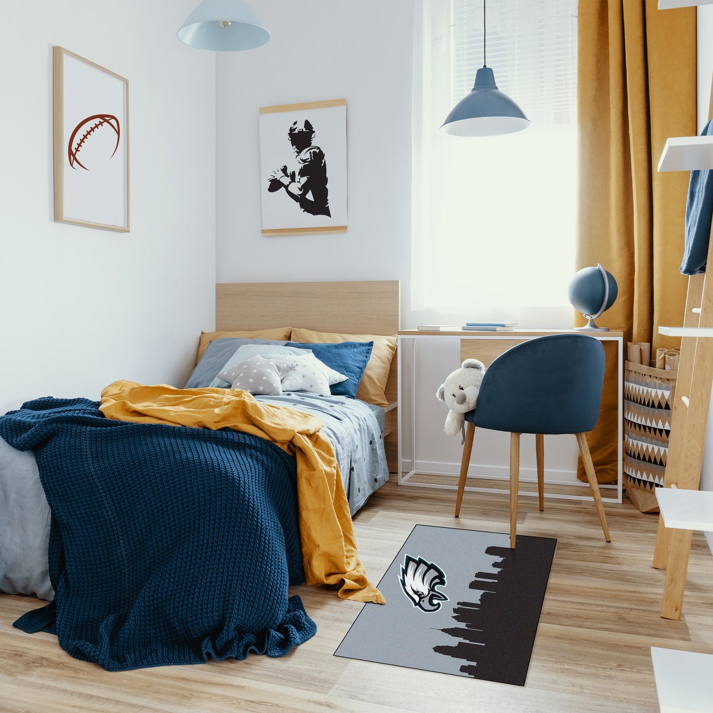 Philadelphia Eagles washable cityscape rug life