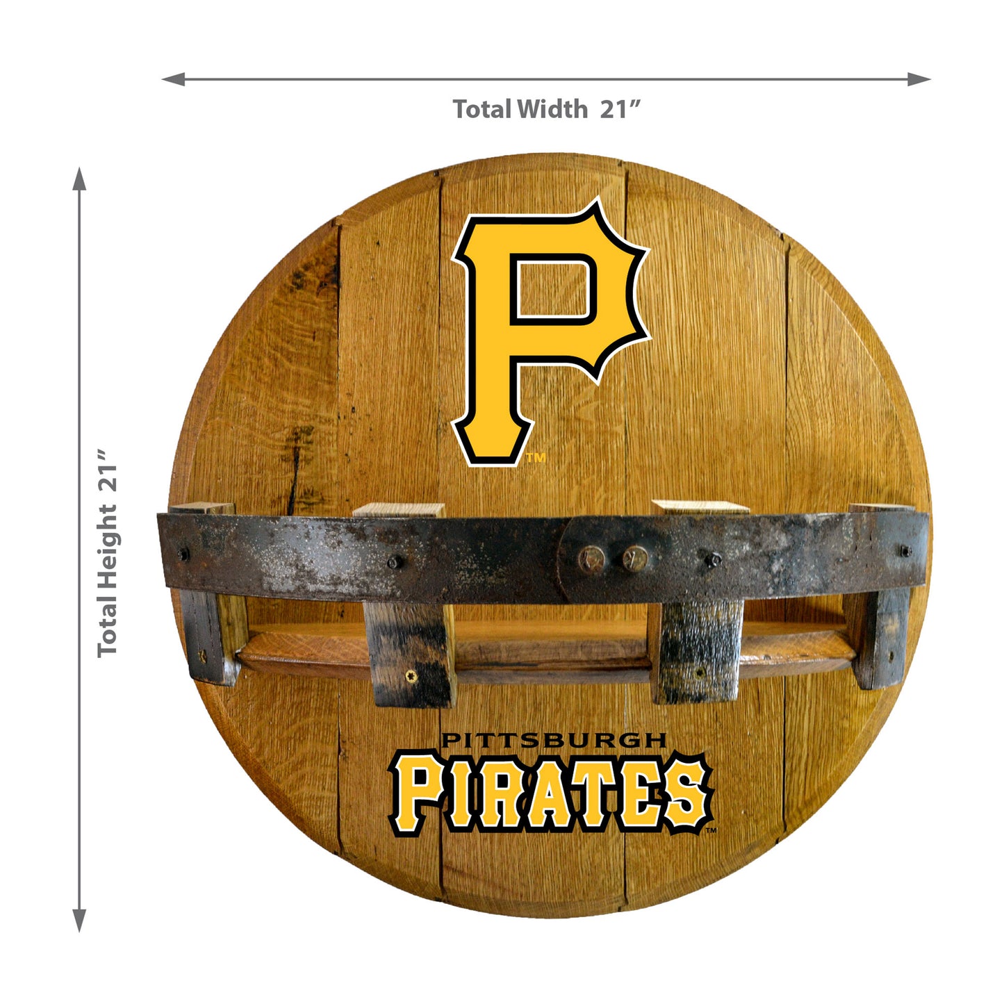 Pittsburgh Pirates whiskey barrel shelf dimensions