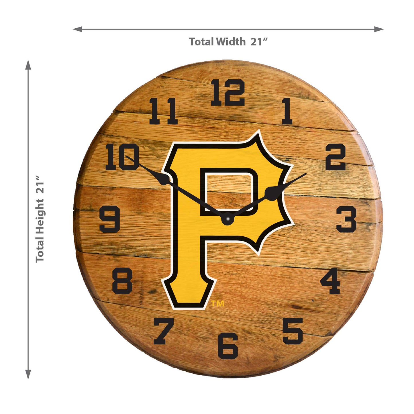 Pittsburgh Pirates whiskey barrel wall clock dimensions