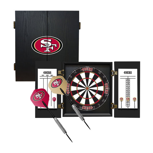 San Francisco 49ers Dart Board Cabinet Set