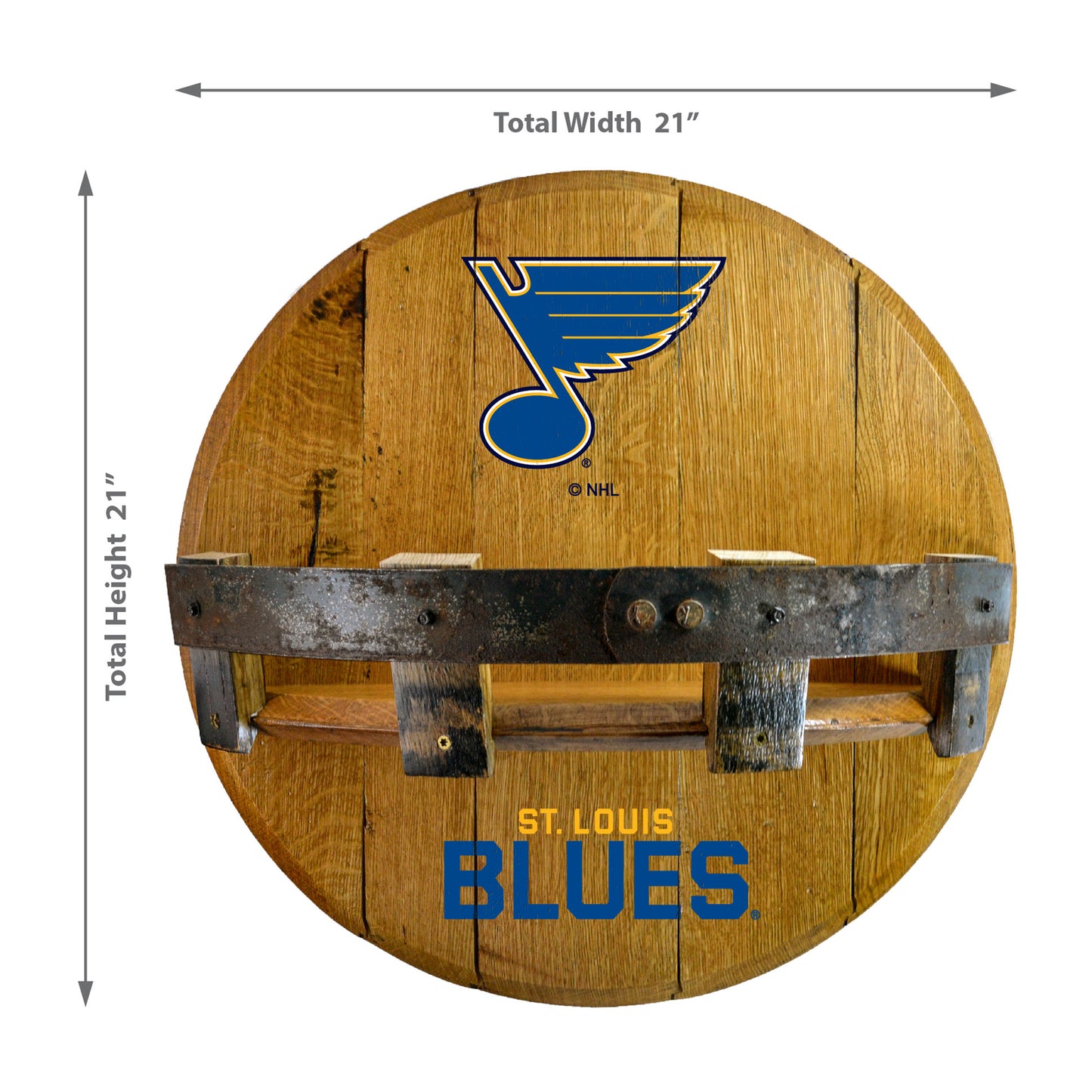 St. Louis Blues whiskey barrel shelf dimensions