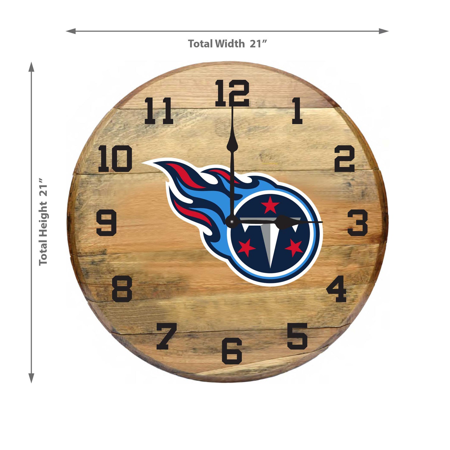 Tennessee Titans whiskey barrel wall clock dimensions