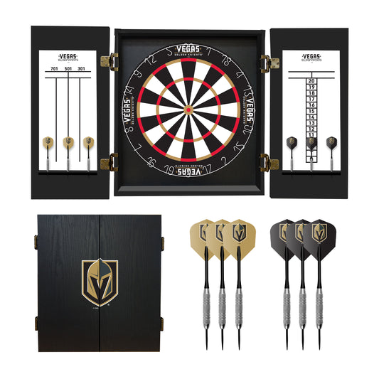 Vegas Golden Knights Dart Board Cabinet Set