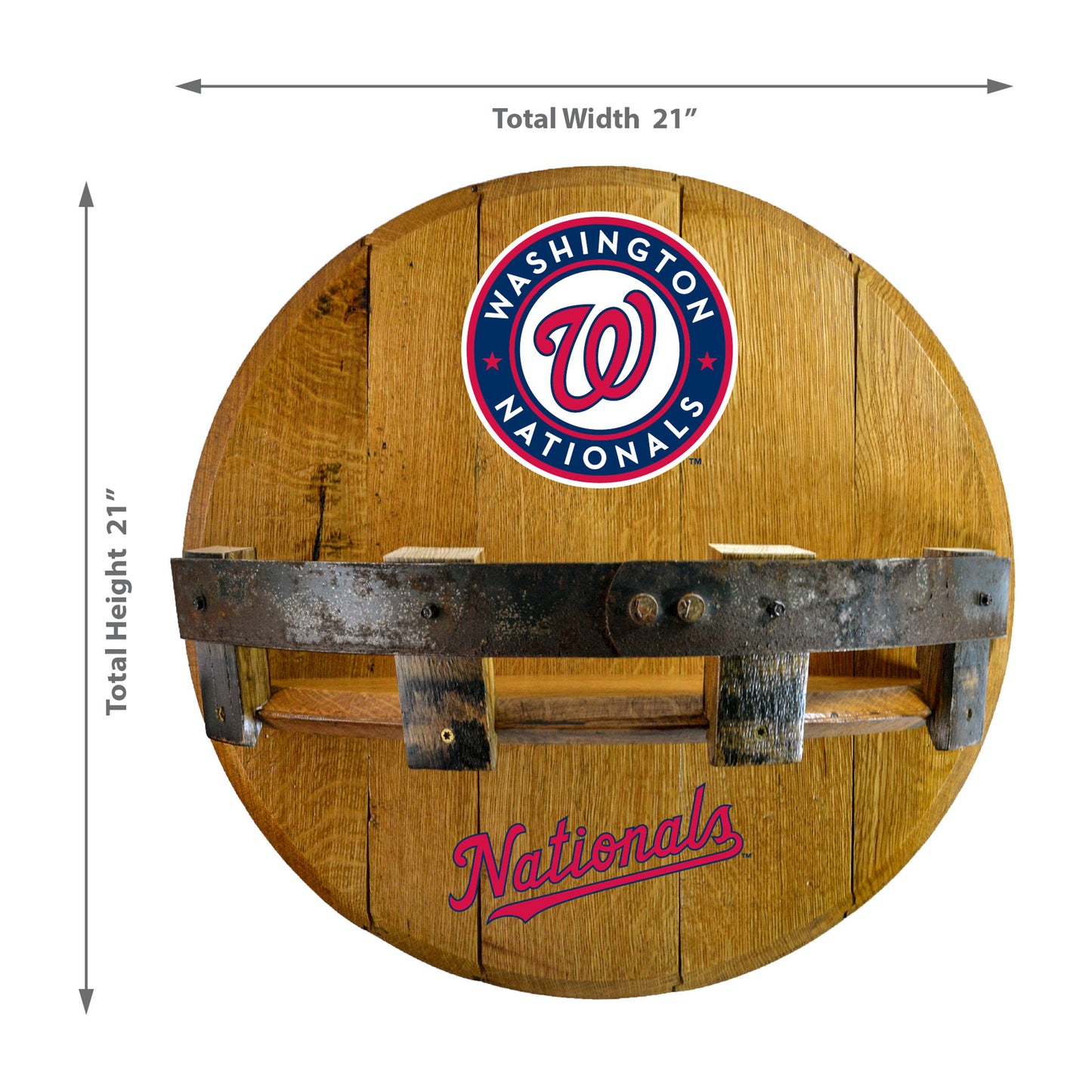 Washington Nationals whiskey barrel shelf dimensions