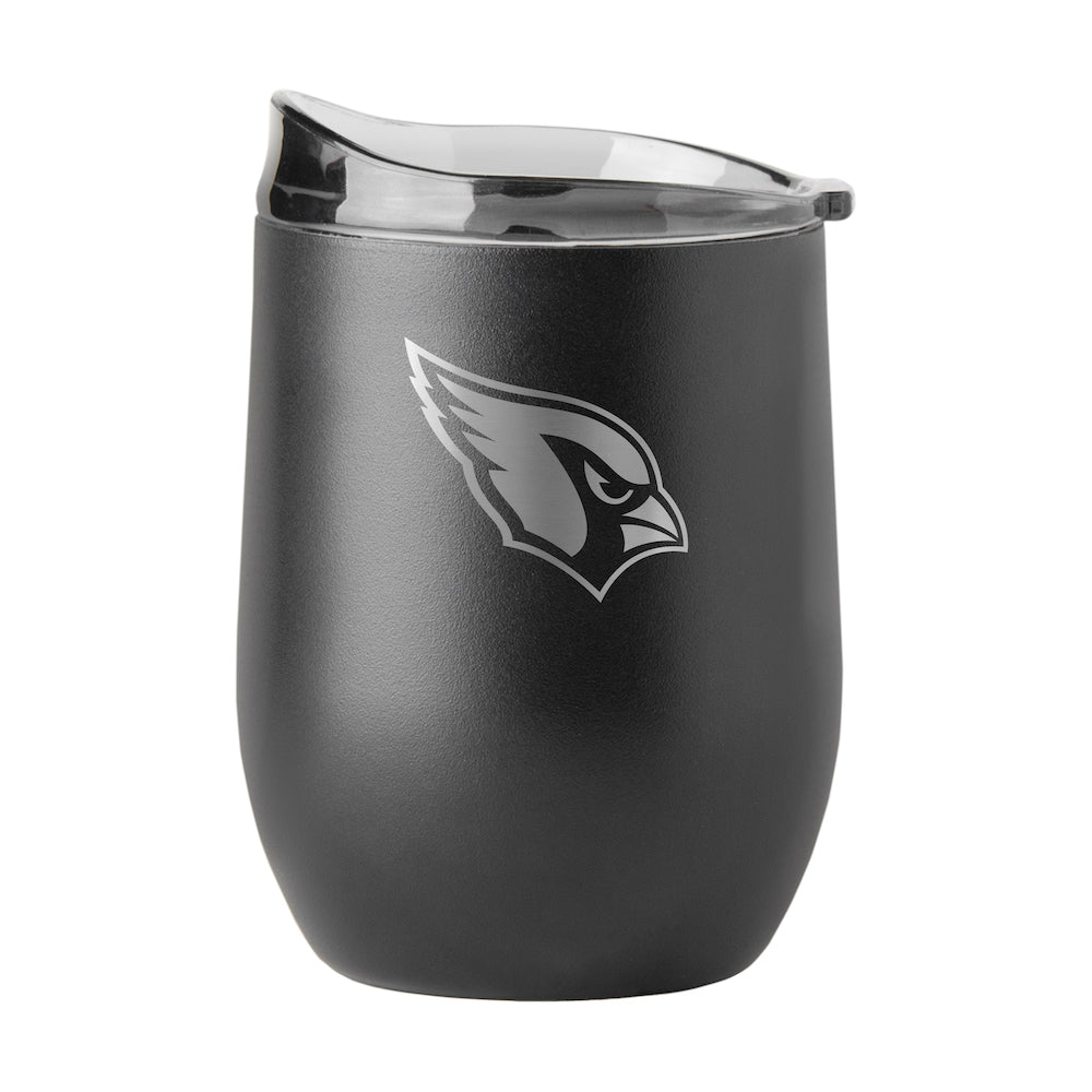 Arizona Cardinals black etch curved drink tumbler