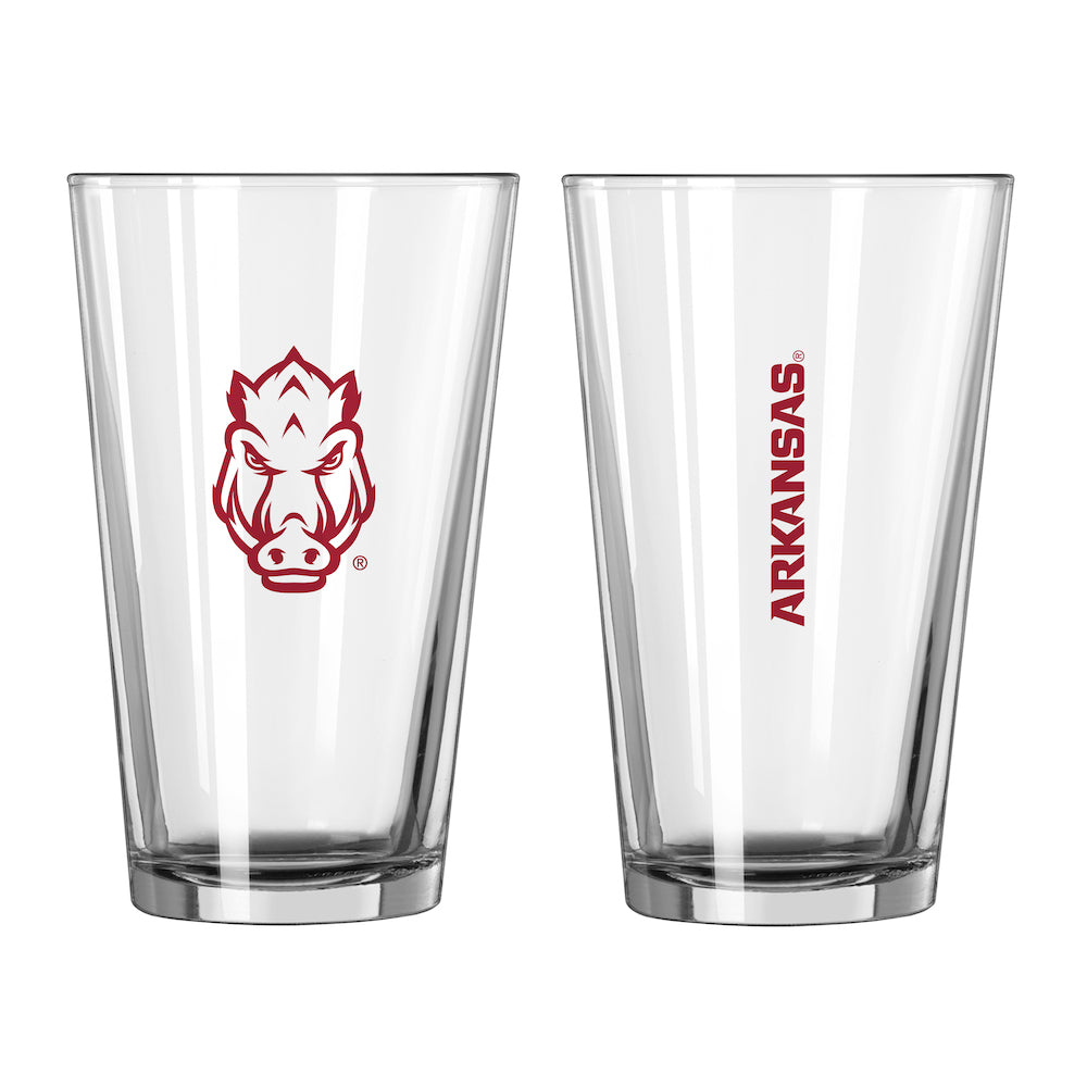Arkansas Razorbacks pint glass