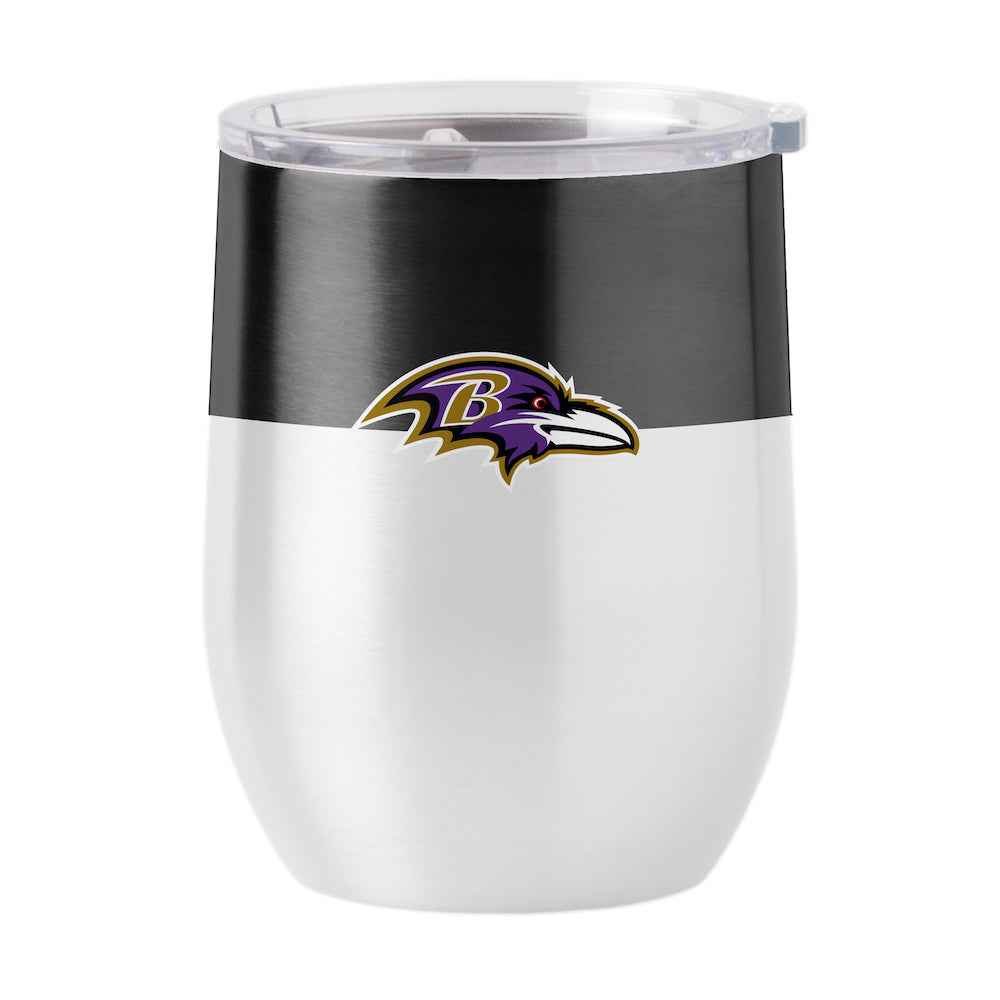 Baltimore Ravens color block curved drink tumbler