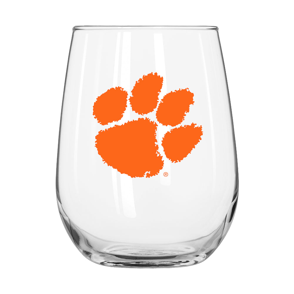 Clemson Tigers Stemless Wine Glass