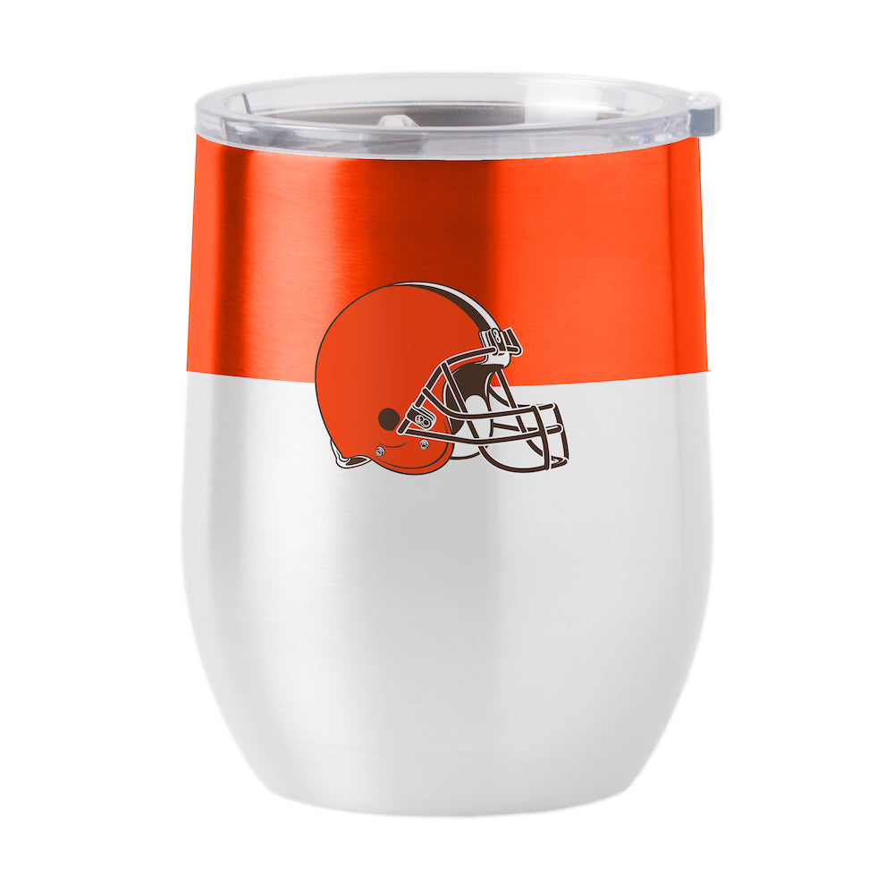 Cleveland Browns color block curved drink tumbler