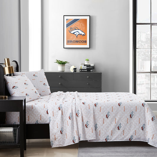 Denver Broncos queen full sheet set