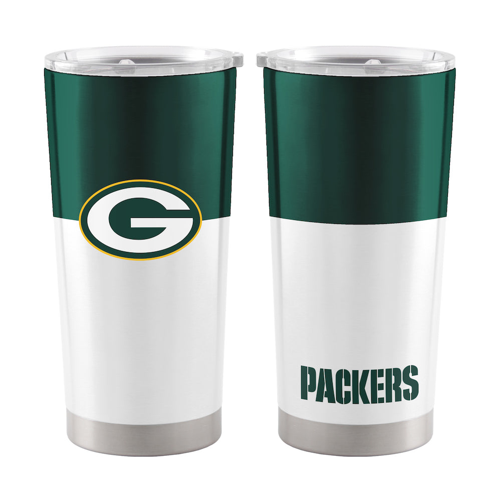 Green Bay Packers 20 oz color block travel tumbler