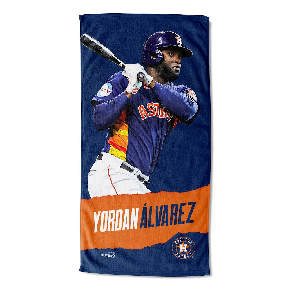 Houston Astros color block beach towel