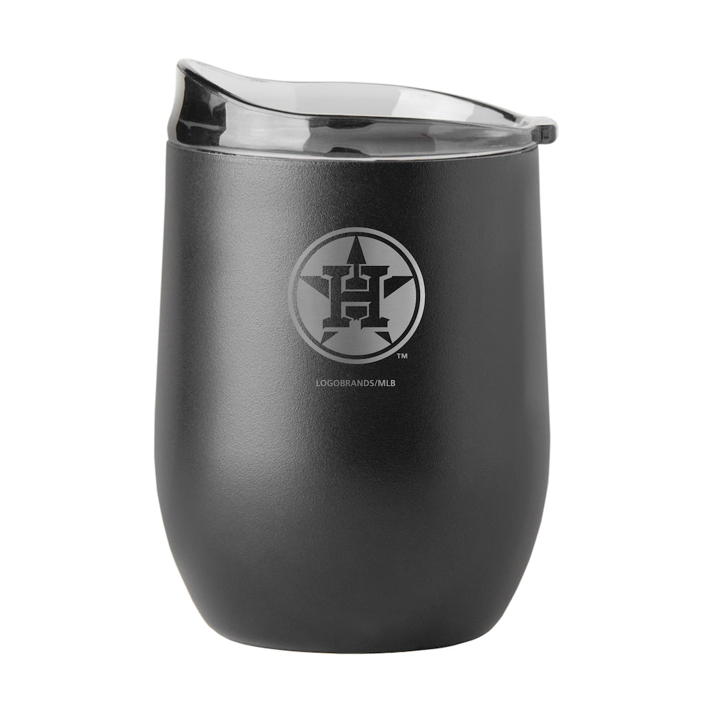 Houston Astros black etch curved drink tumbler