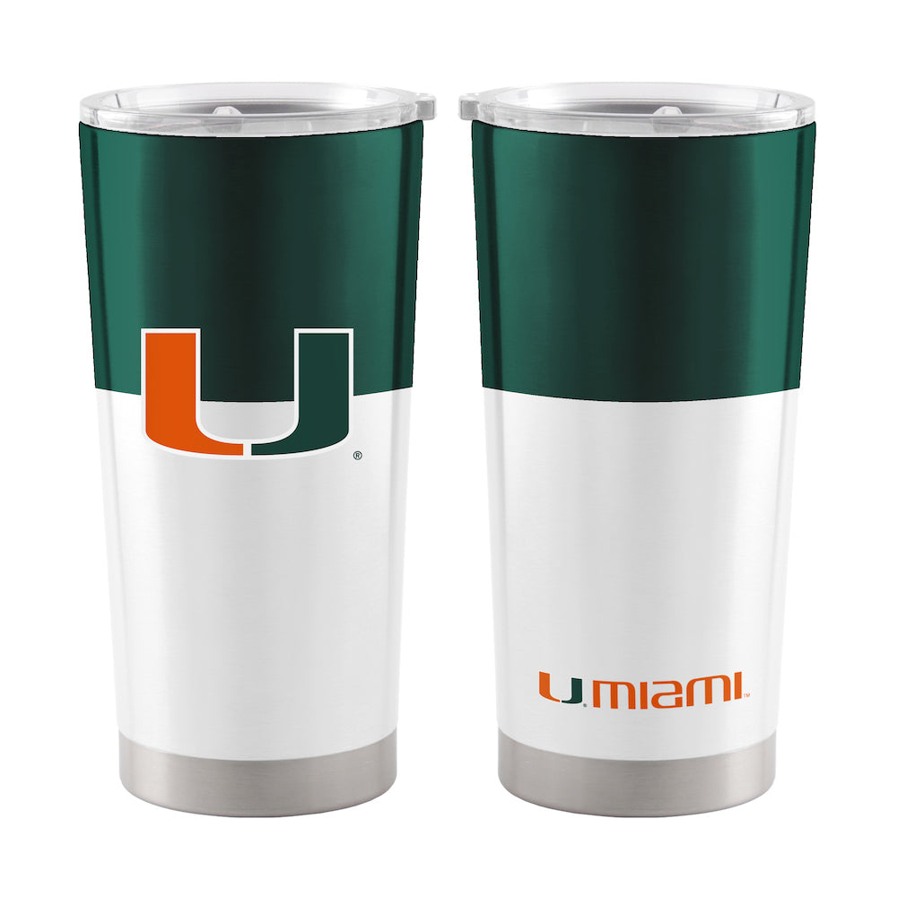 Miami Hurricanes 20 oz color block travel tumbler