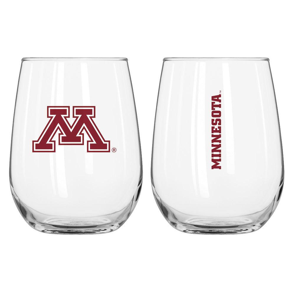 Minnesota Golden Gophers Stemless Wine Glass