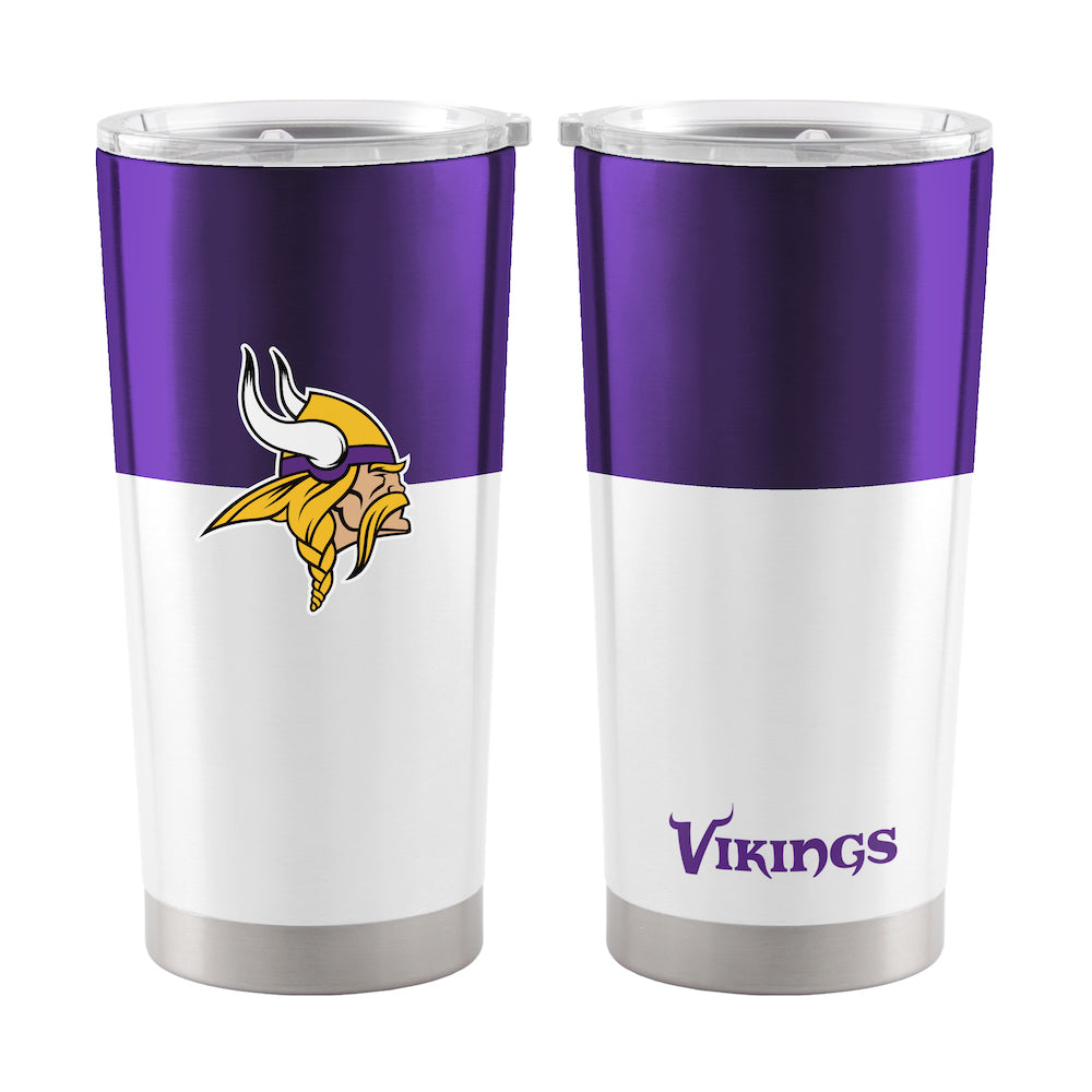 Minnesota Vikings 20 oz color block travel tumbler