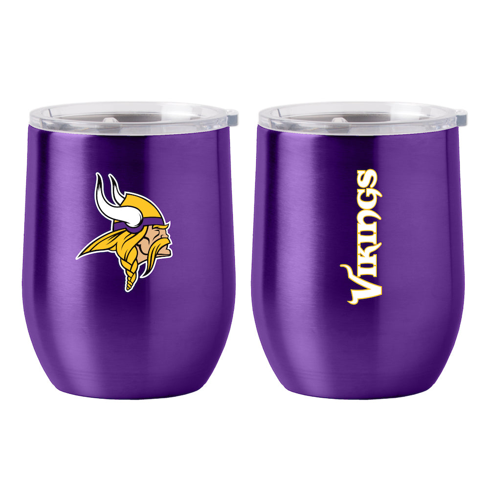 Minnesota Vikings stainless steel curved drink tumbler