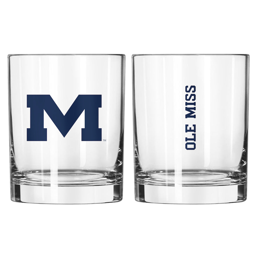 Mississippi Rebels Rocks Glass