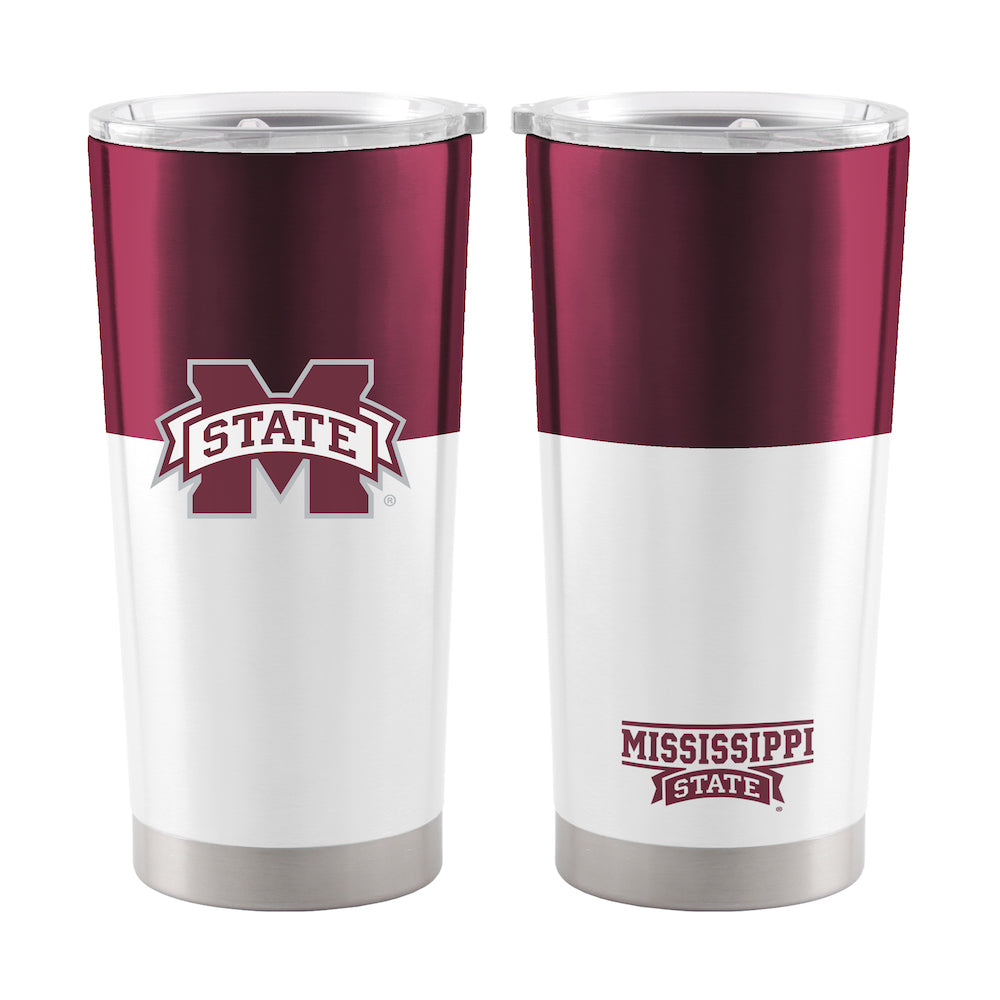 Mississippi State Bulldogs 20 oz color block travel tumbler