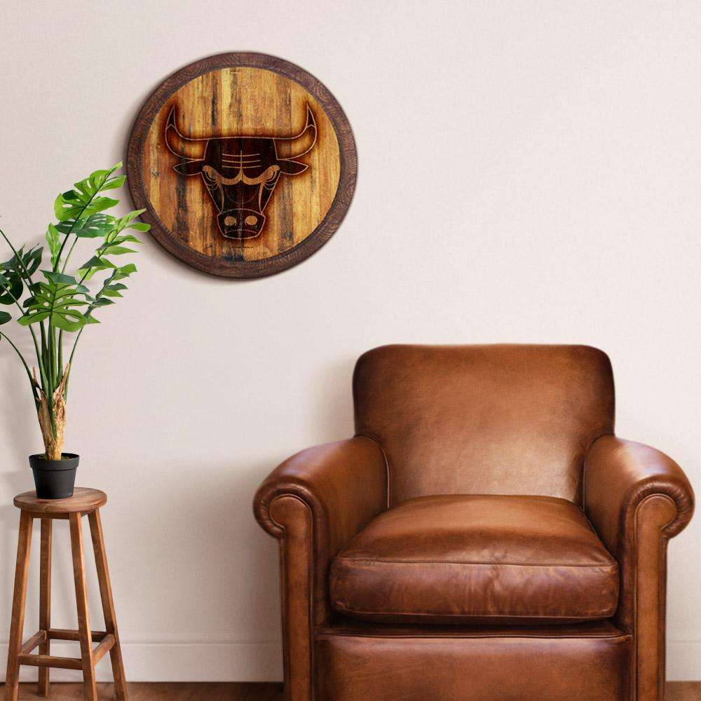 Chicago Bulls Branded Barrel Top Sign Room View