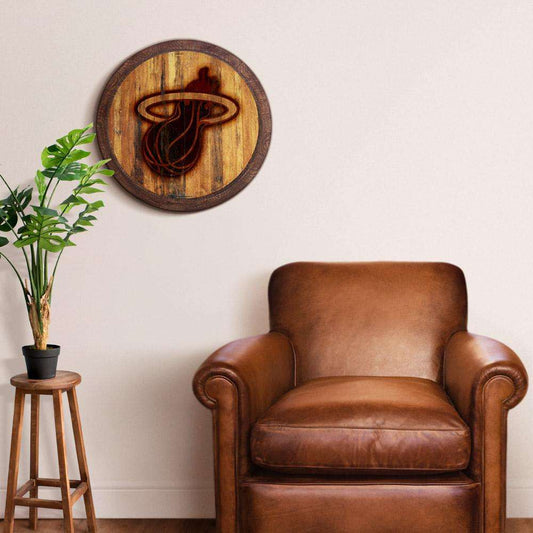Miami Heat Branded Barrel Top Sign Room View