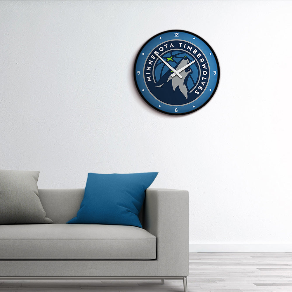 Minnesota Timberwolves Round Wall Clock Room View