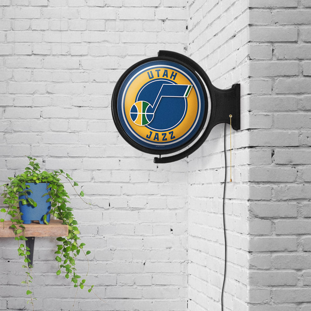 Utah Jazz Round Rotating Wall Sign Room View