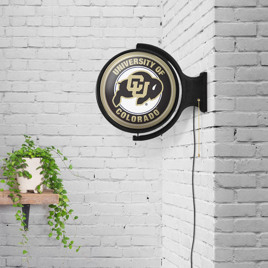 Colorado Buffaloes Round Rotating Wall Sign Room View