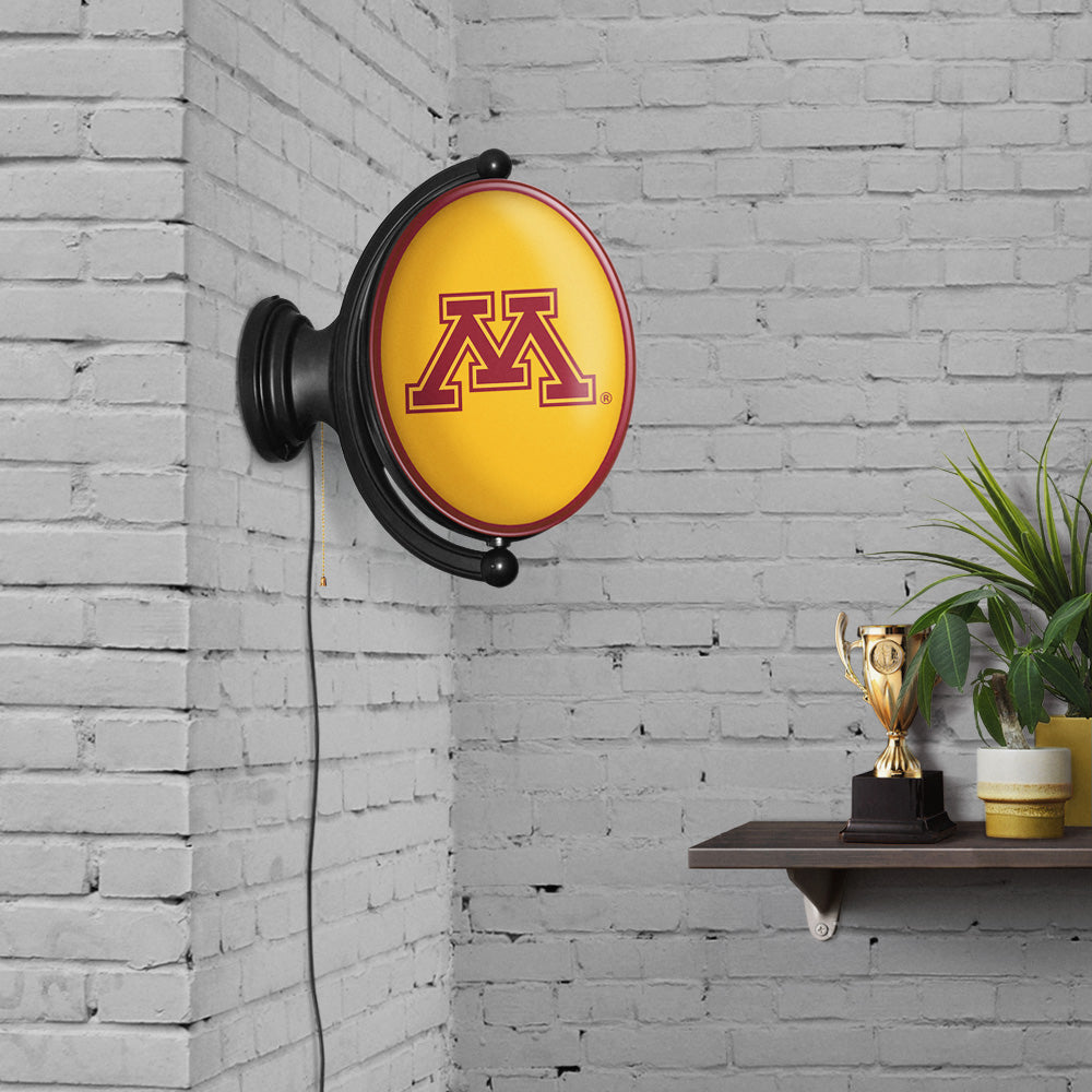 Minnesota Golden Gophers Oval Rotating Wall Sign Room View