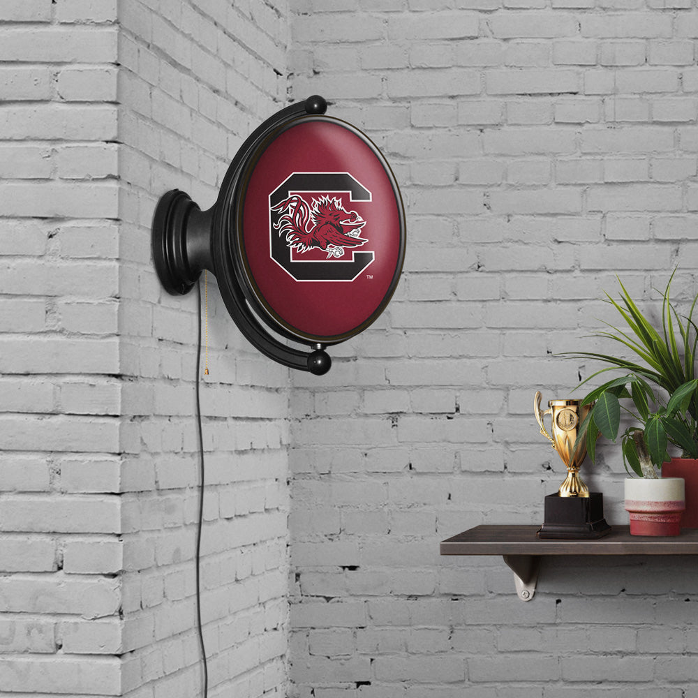 South Carolina Gamecocks Oval Rotating Wall Sign Room View