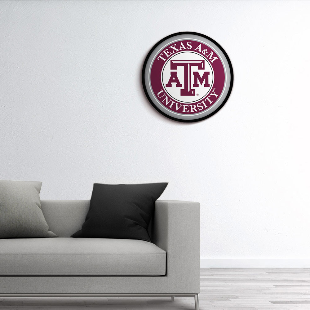 Texas A&M Aggies Modern Disc Wall Sign Room View