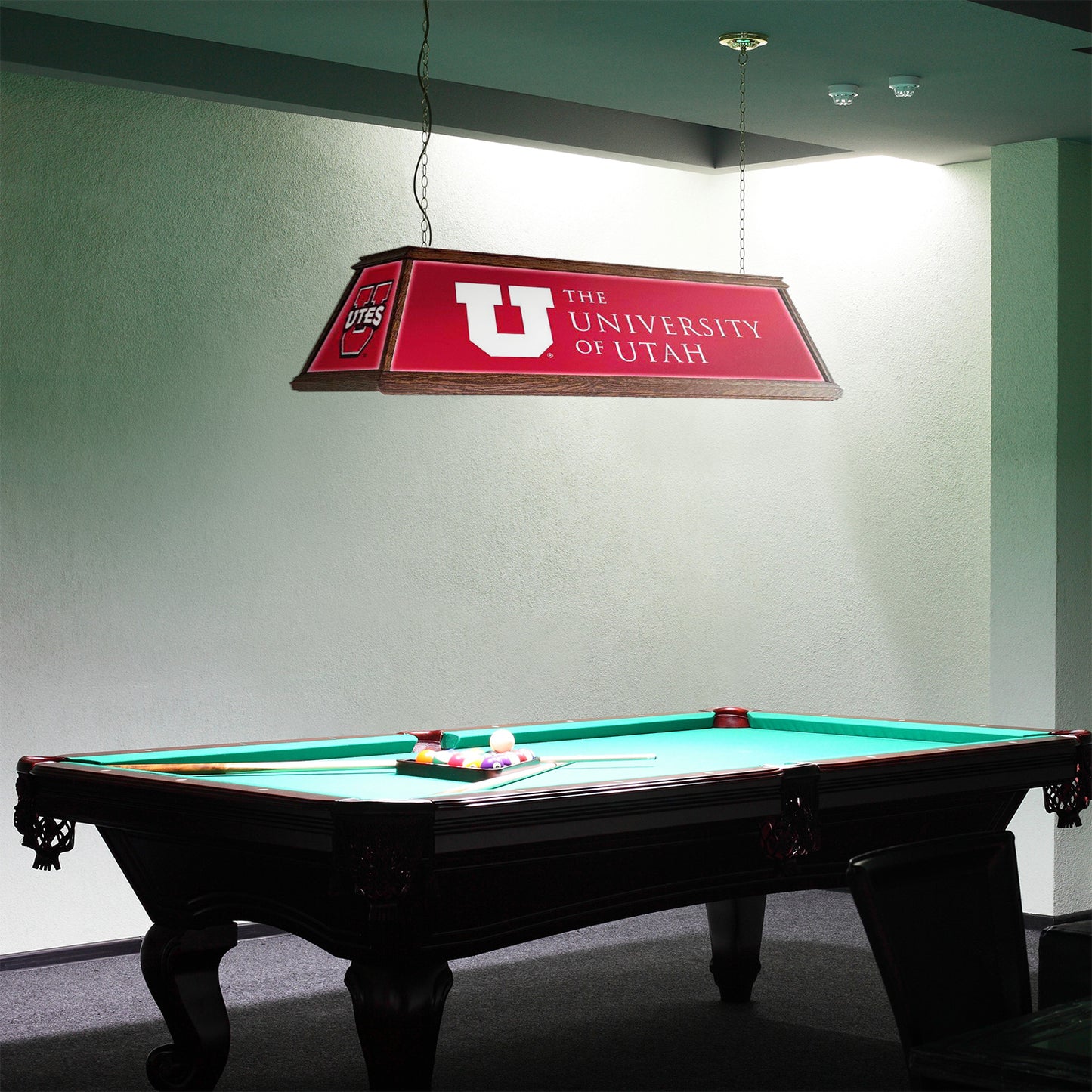 Utah Utes Premium Pool Table Light Room View