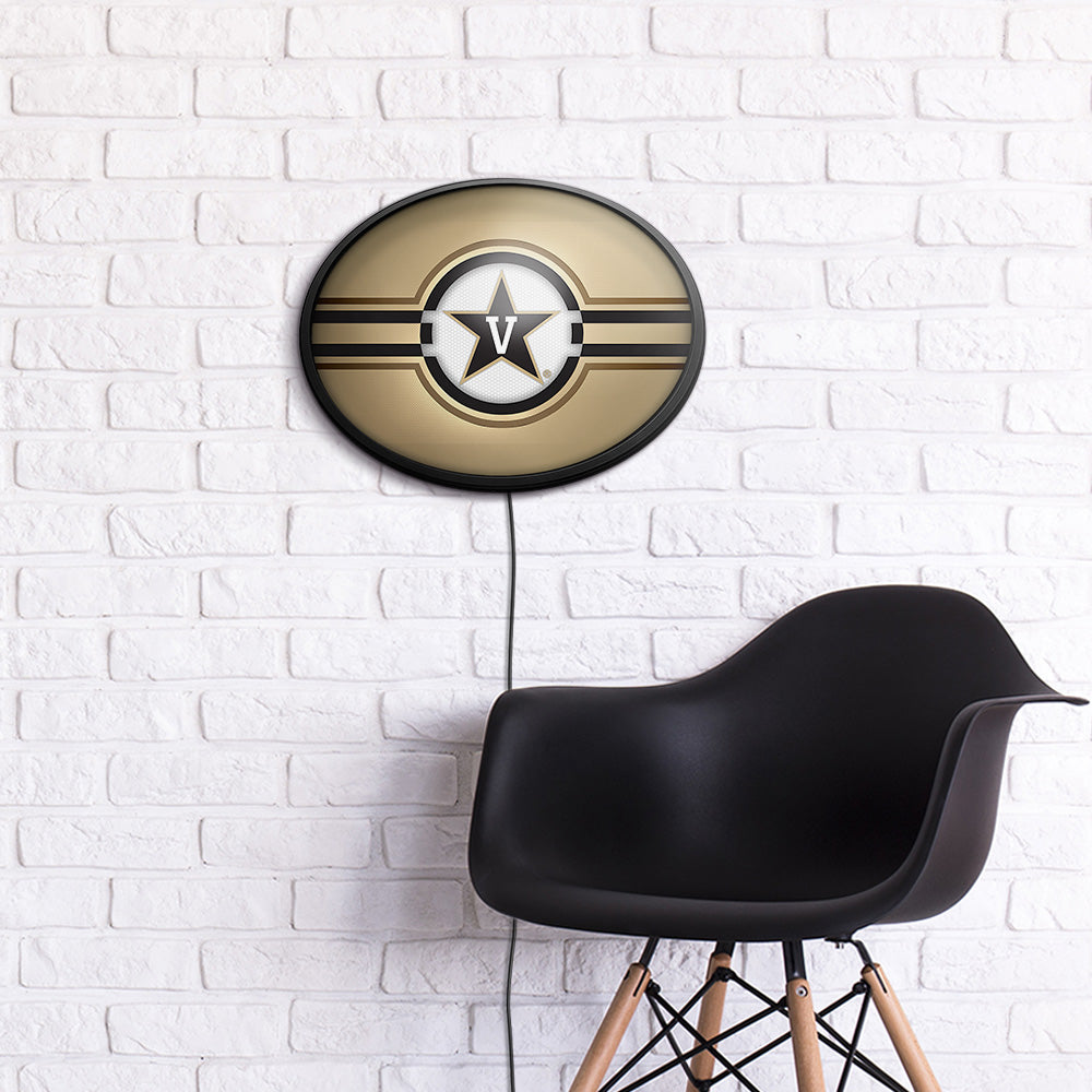 Vanderbilt Commodores Slimline Oval Lighted Wall Sign Room View