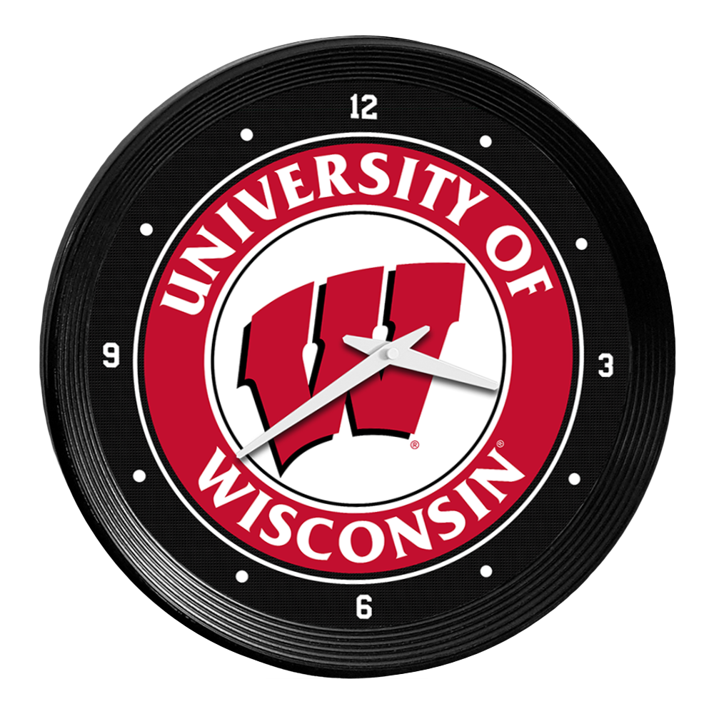 Wisconsin Badgers Ribbed Wall Clock