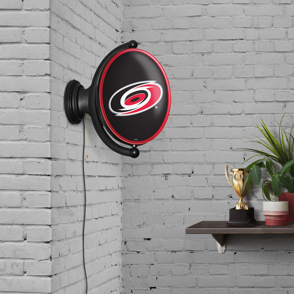 Carolina Hurricanes Oval Rotating Wall Sign Room View
