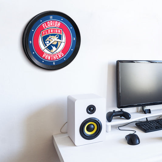 Florida Panthers Ribbed Wall Clock Room View