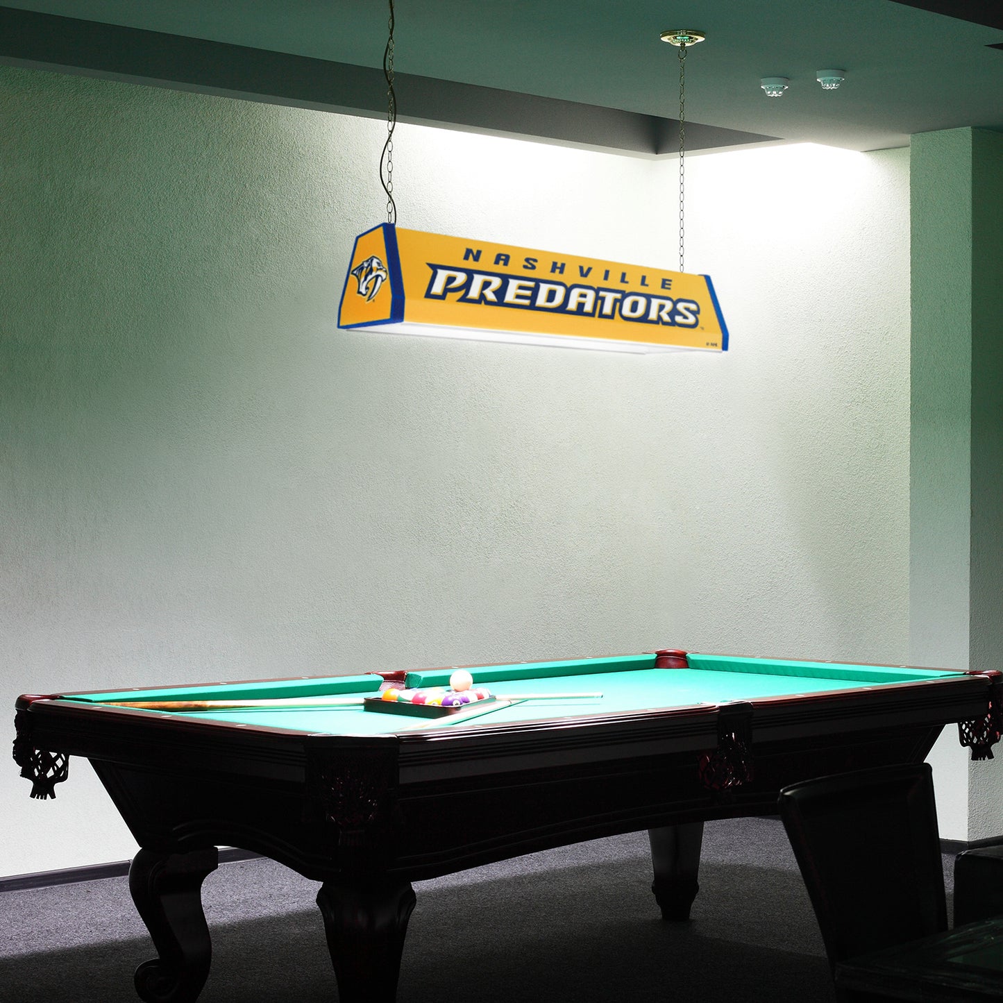 Nashville Predators Standard Pool Table Light Room View