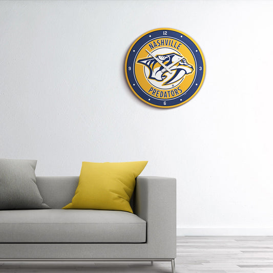 Nashville Predators Round Wall Clock Room View