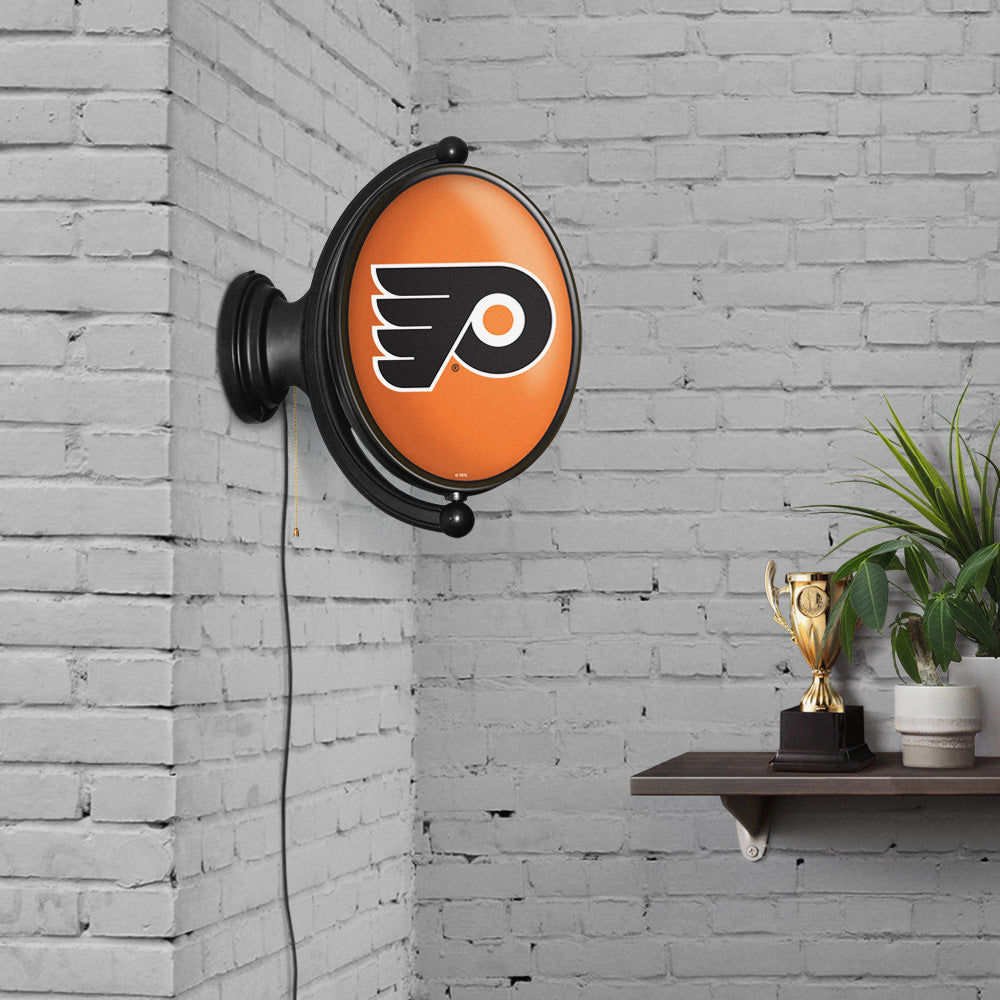 Philadelphia Flyers Oval Rotating Wall Sign Room View