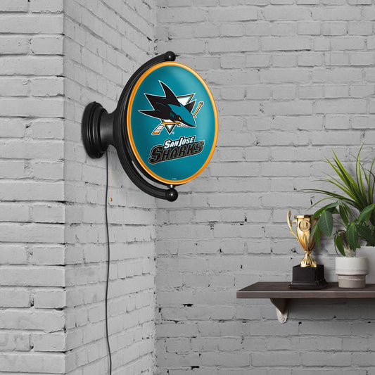San Jose Sharks Oval Rotating Wall Sign Room View