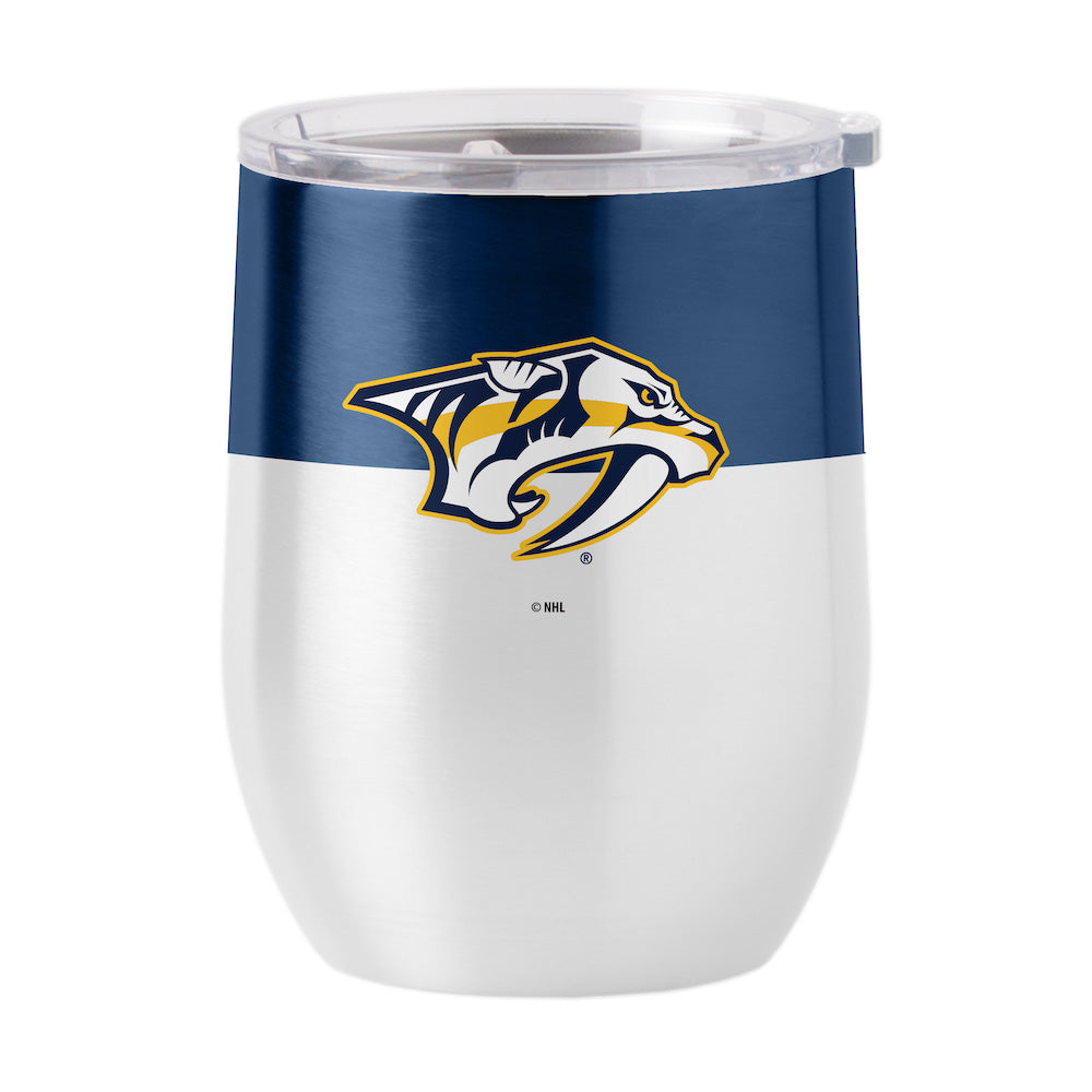 Nashville Predators color block curved drink tumbler