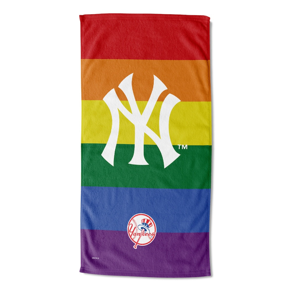 New York Yankees color block beach towel